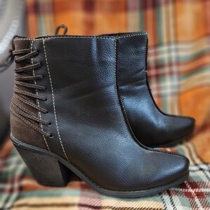 Elegant Black and Brown Ankle Booties